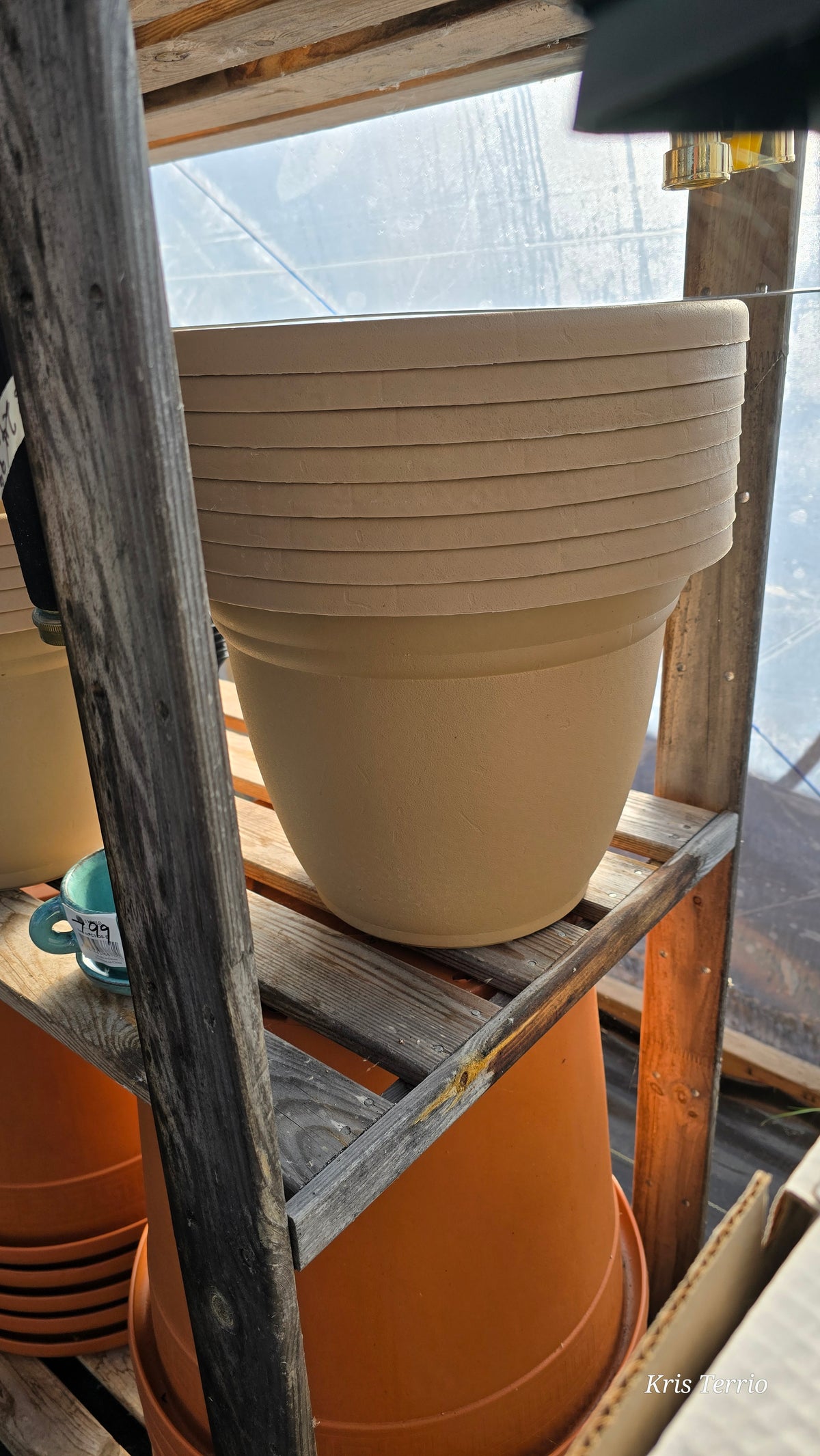 Planter ROUND BEIGE 12"