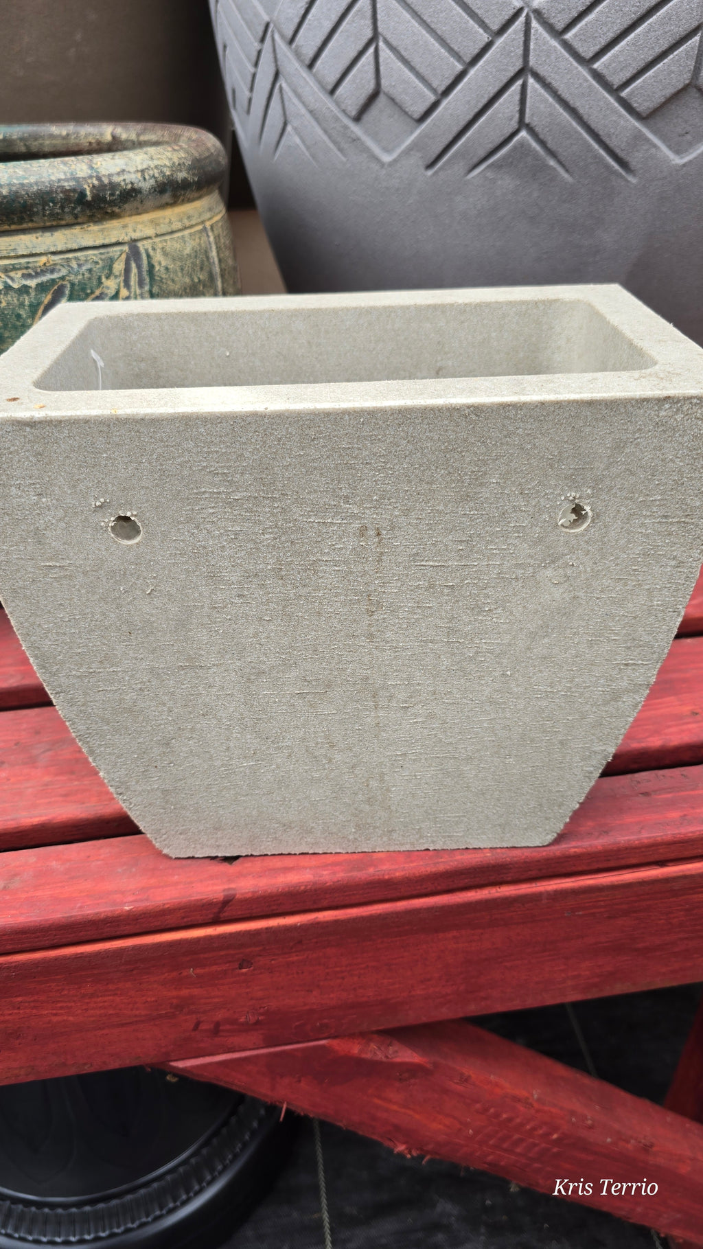 Grey stone wall planter