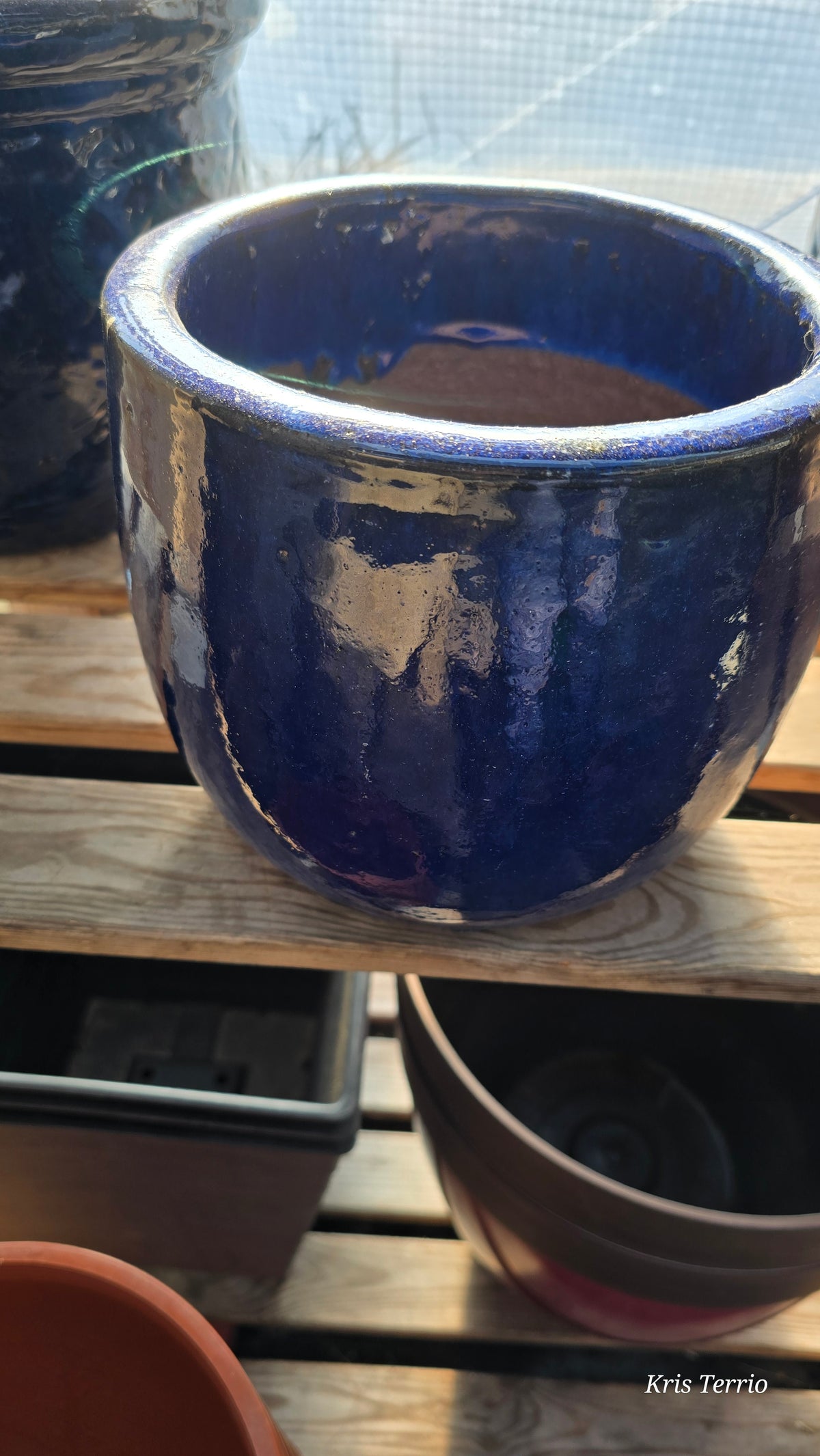 Planter CERAMIC BLUE Finish