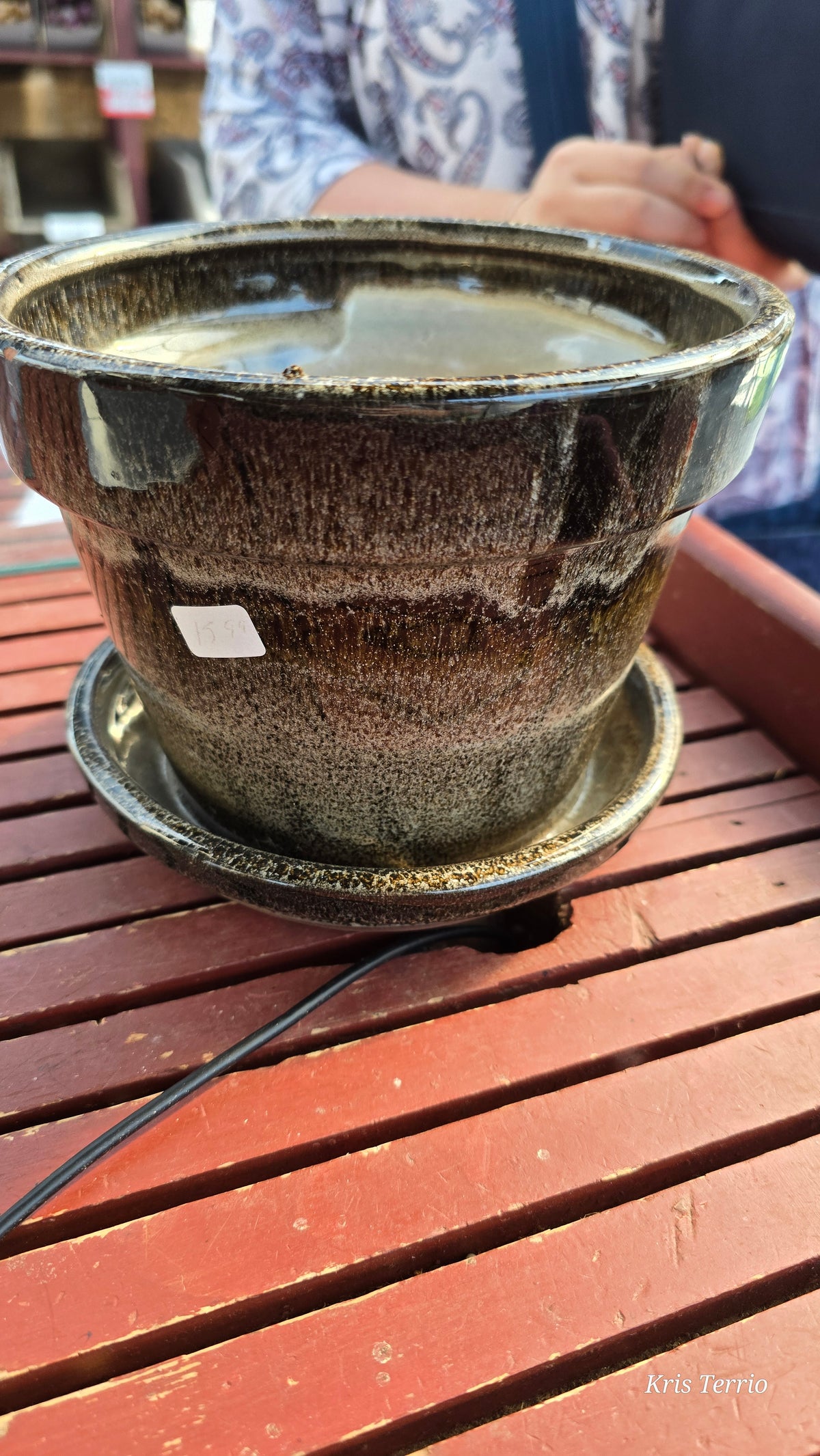 Planter BROWN CERAMIC 6"