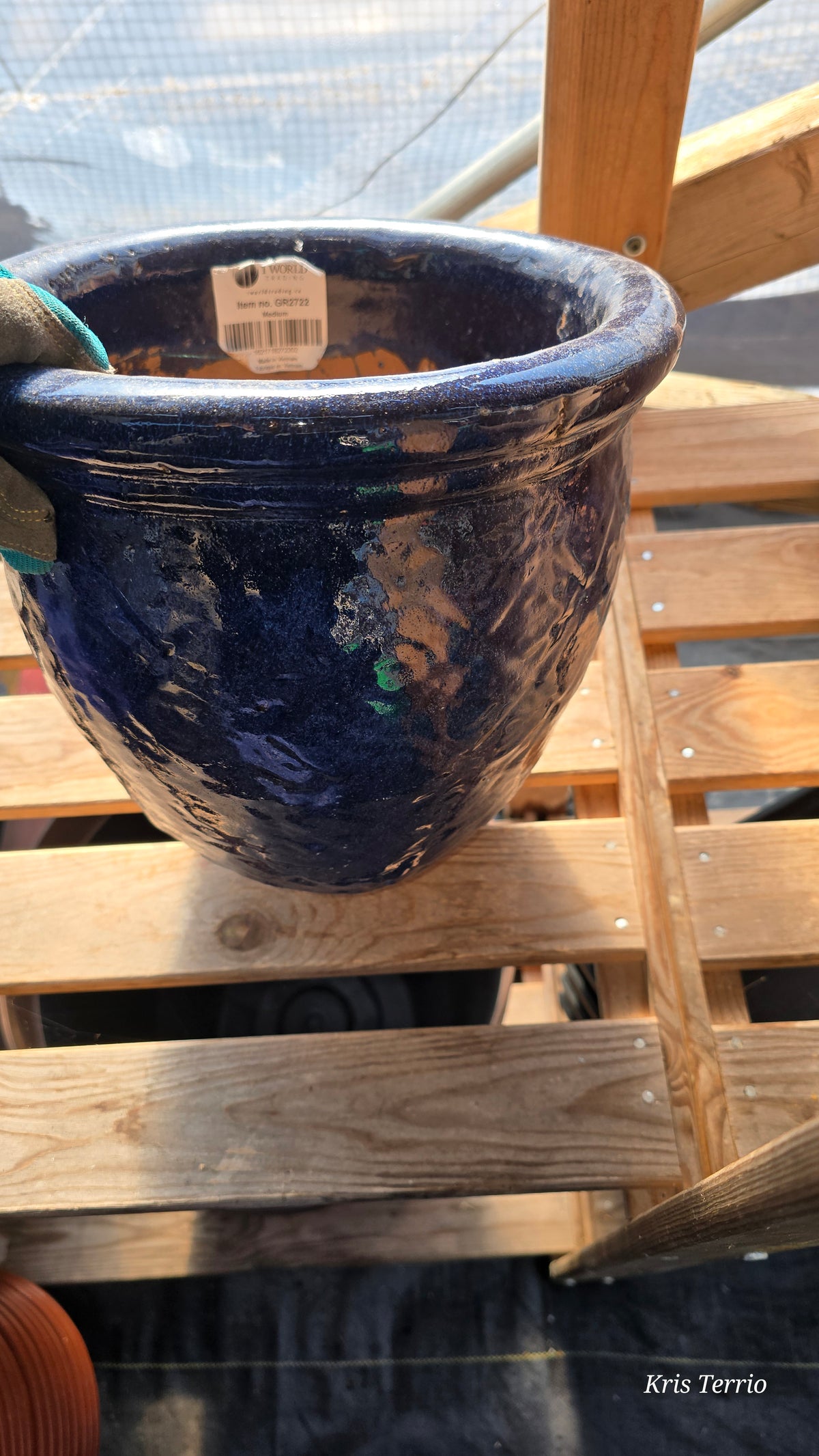 Planter CERAMIC BLUE medium